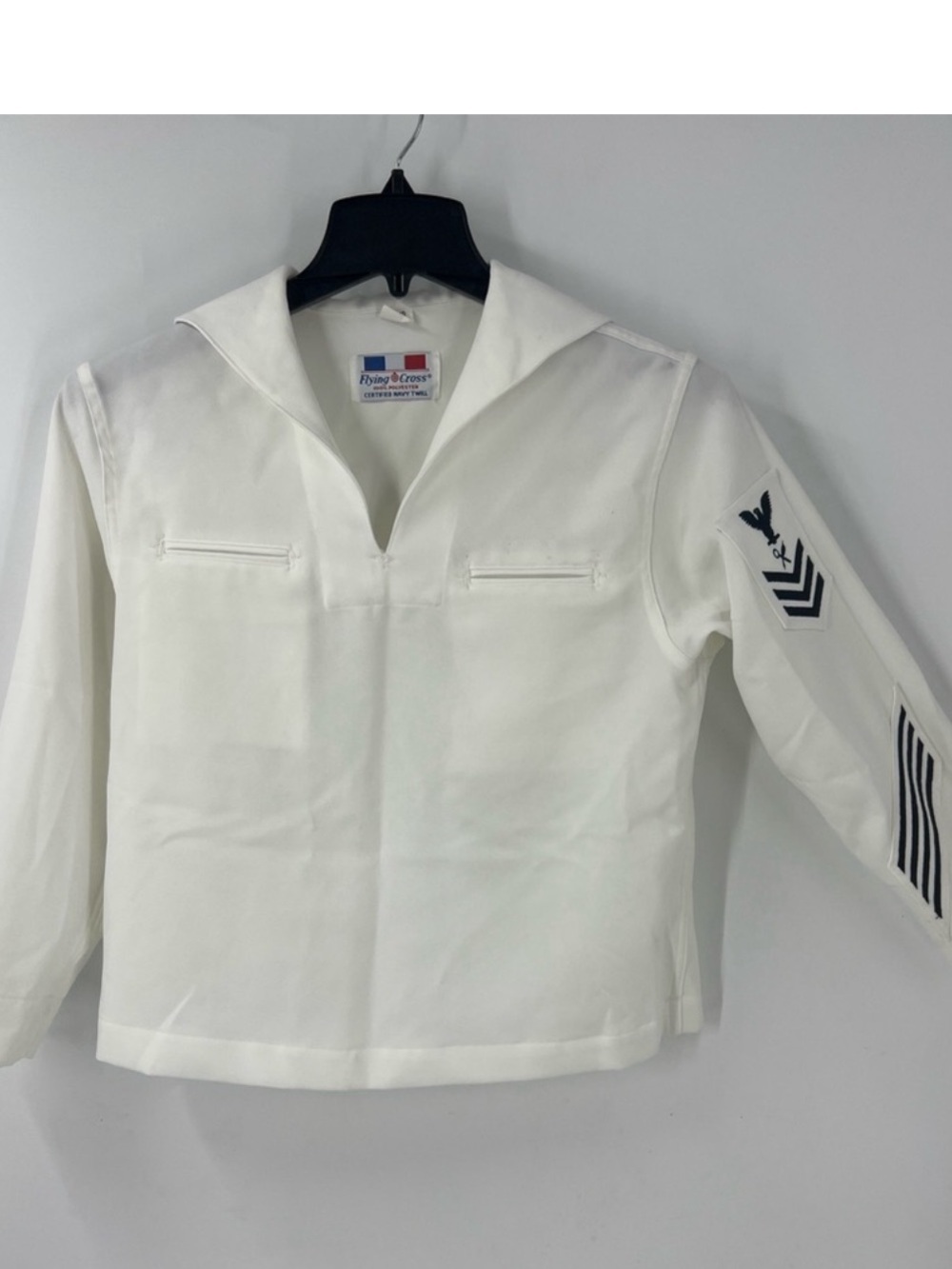 Vintage US Navy White Sailor Jumper Top - Flying Cross Size M Sailorcore